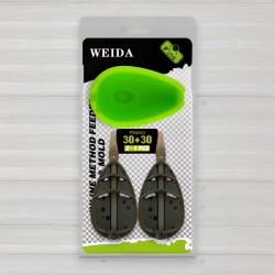 Набір фідерних годівниць Флет з силіконовою пресформою Weida XHJ-03, 2+1, 30г